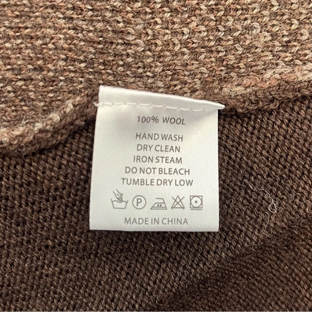 NWT Bobby Jones Signature Brown Patterned 1/4 Zip-Up 100% Wool Sweater Size XL